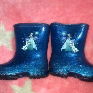 Frozen Sparkling Blue Rain Boots